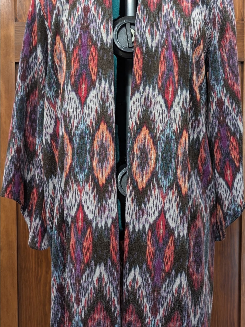 Wrangler Multi-Color Ikat Open-Front Cardigan Sweater